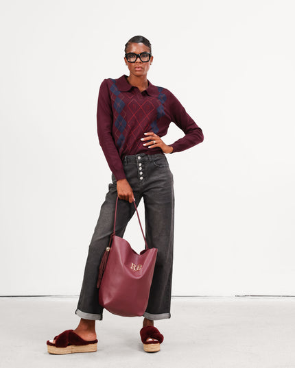MAG8111 POLO CON ROMBI B BORDEAUX