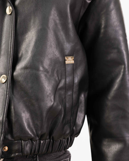 GIU1793 BOMBER ECOPELLE NERO