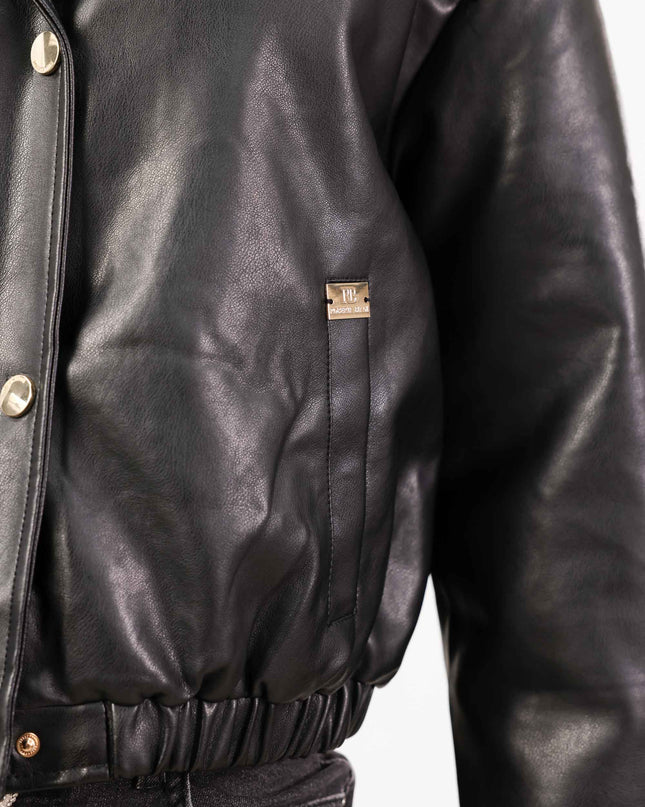 GIU1793 BOMBER ECOPELLE NERO