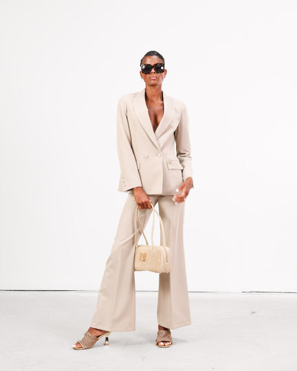 COM1264 TAILLEUR PANTALONE A ZAMPA CREMA