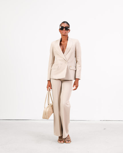 COM1264 TAILLEUR PANTALONE A ZAMPA CREMA