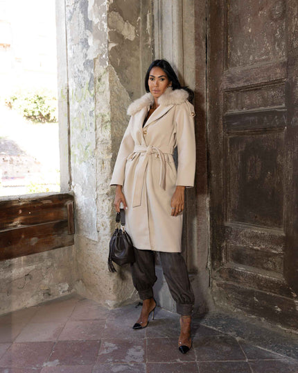 CAP0773 CAPPOTTO MONOPETTO TAUPE