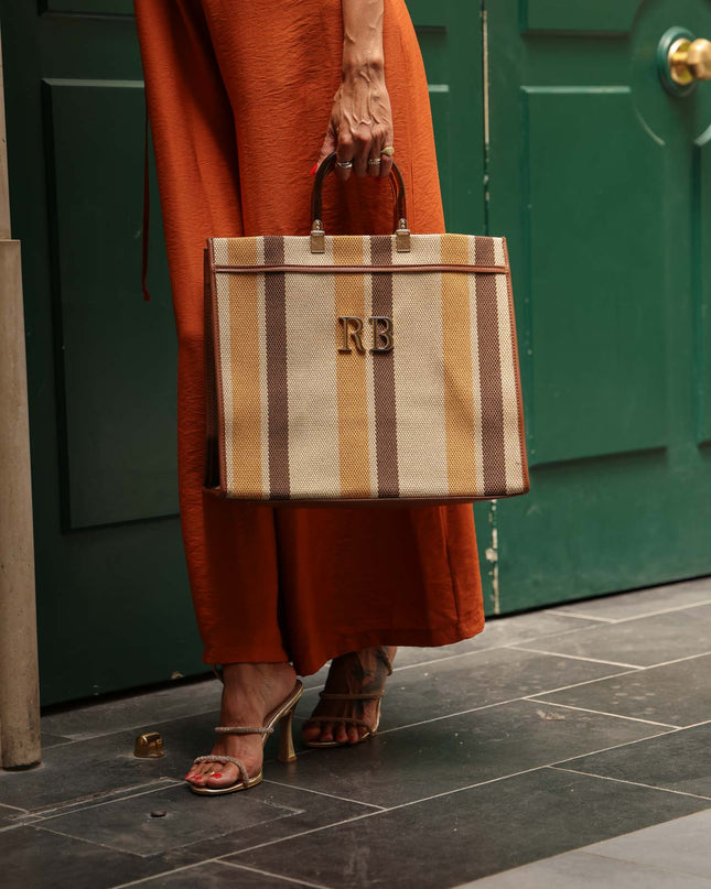 borsa in tela a righe
