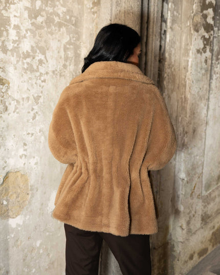 GIL0356 GILET TEDDY CAMEL