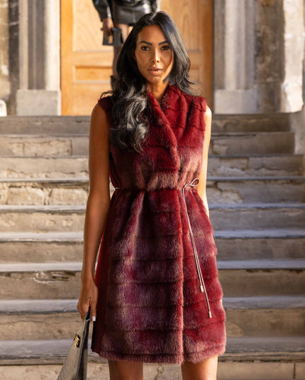 GIL0362 GILET ECOVISONE BORDEAUX