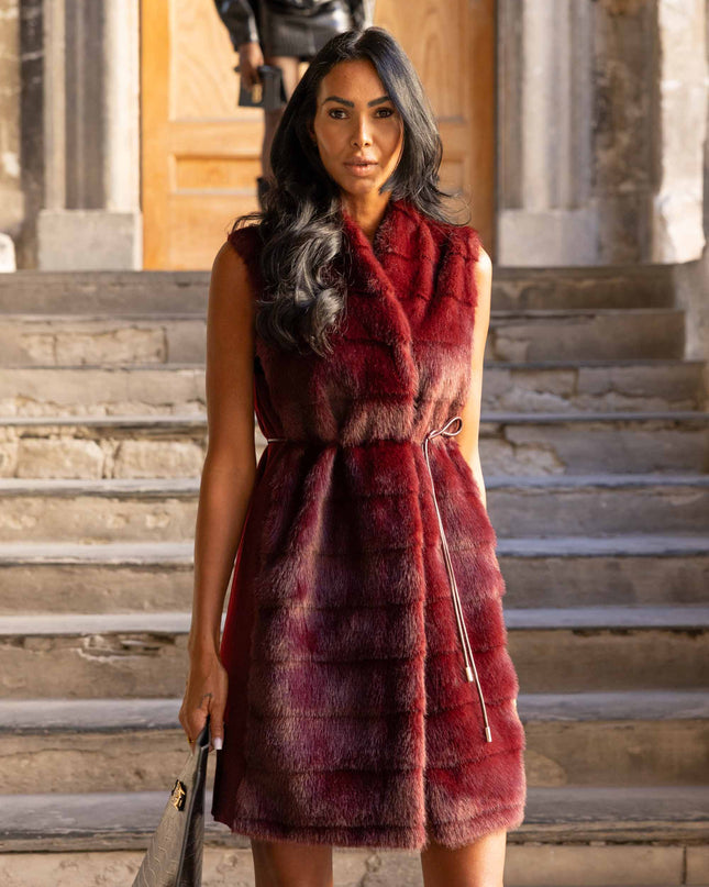 GIL0362 GILET ECOVISONE BORDEAUX