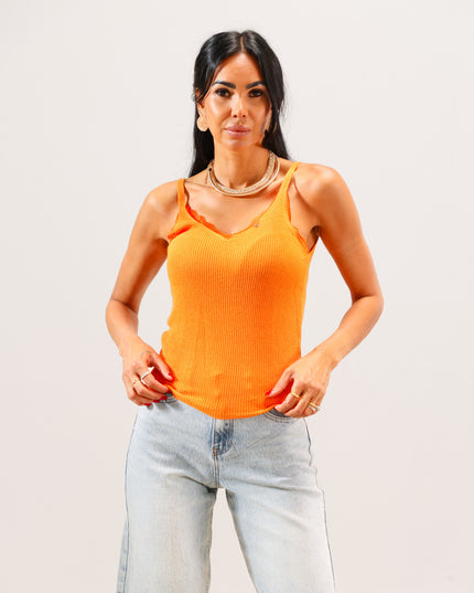 TOP0607 TOP IN VISCOSA ARANCIONE