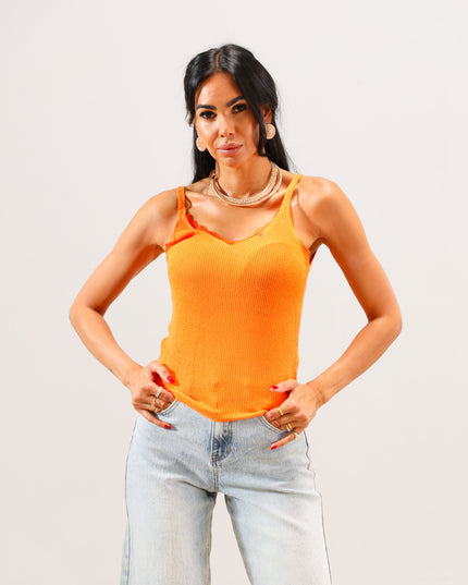 TOP0607 TOP IN VISCOSA ARANCIONE