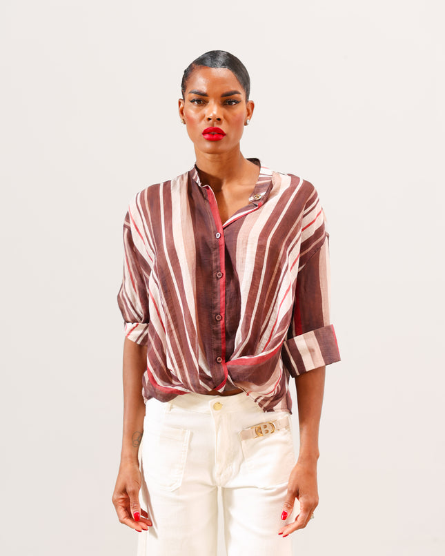 CAM1633 CAMICIA A RIGHE MORO