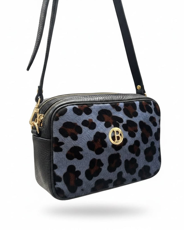BO01883 BORSA BAULETTO MACULATO AZZURRO